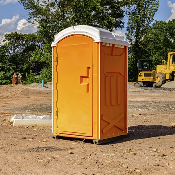 how often are the portable restrooms cleaned and serviced during a rental period in Columbia IA